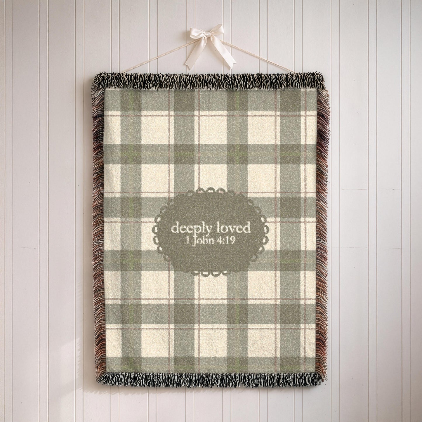 Personalized Christian Baby Blanket | Woven Bible Verse Throw