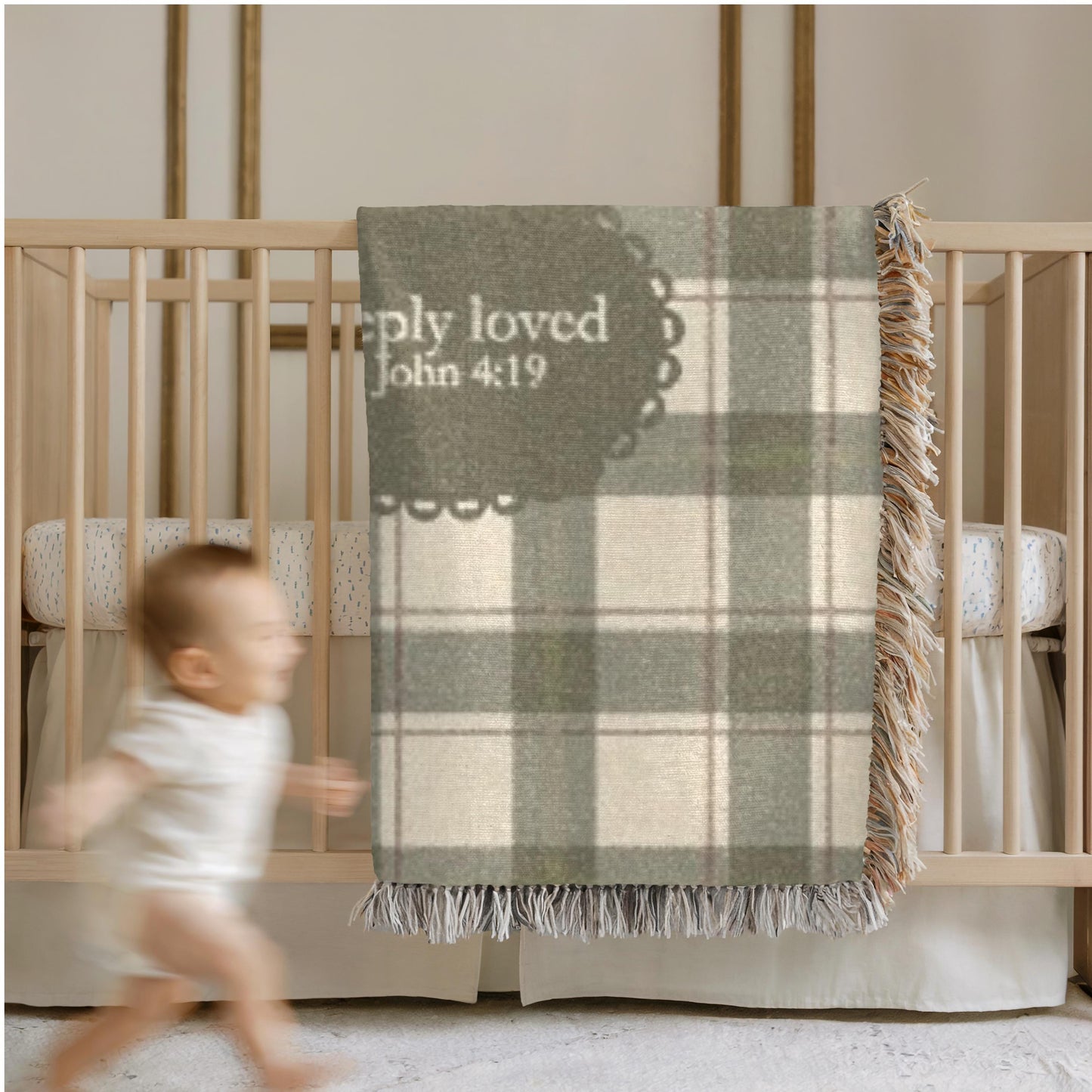 Personalized Christian Baby Blanket | Woven Bible Verse Throw