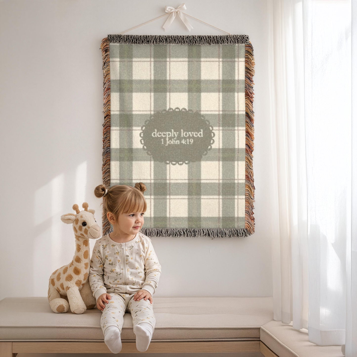 Personalized Christian Baby Blanket | Woven Bible Verse Throw