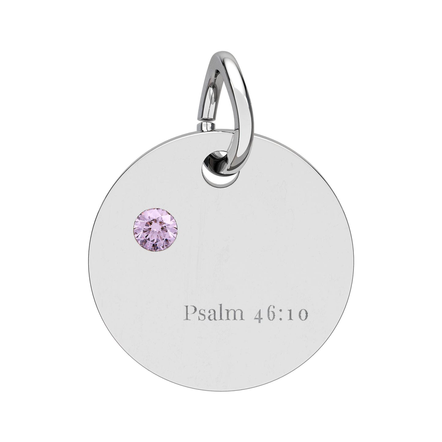 Engraved Bible Verse Charm, Birthstone Pendant, Personalized Christian Gift