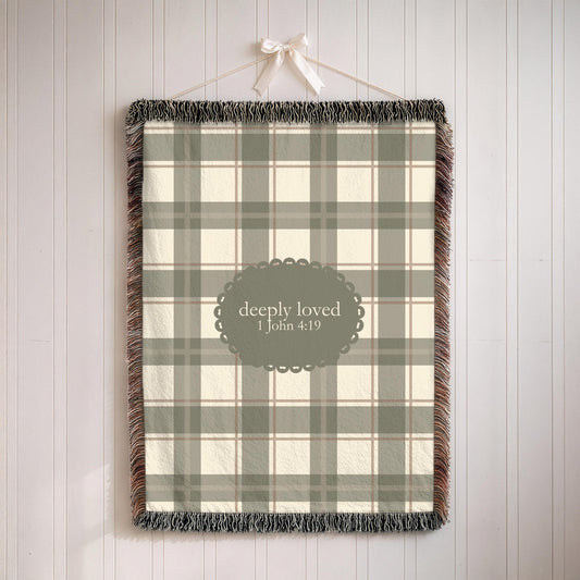 Personalized Christian Baby Blanket | Woven Bible Verse Throw