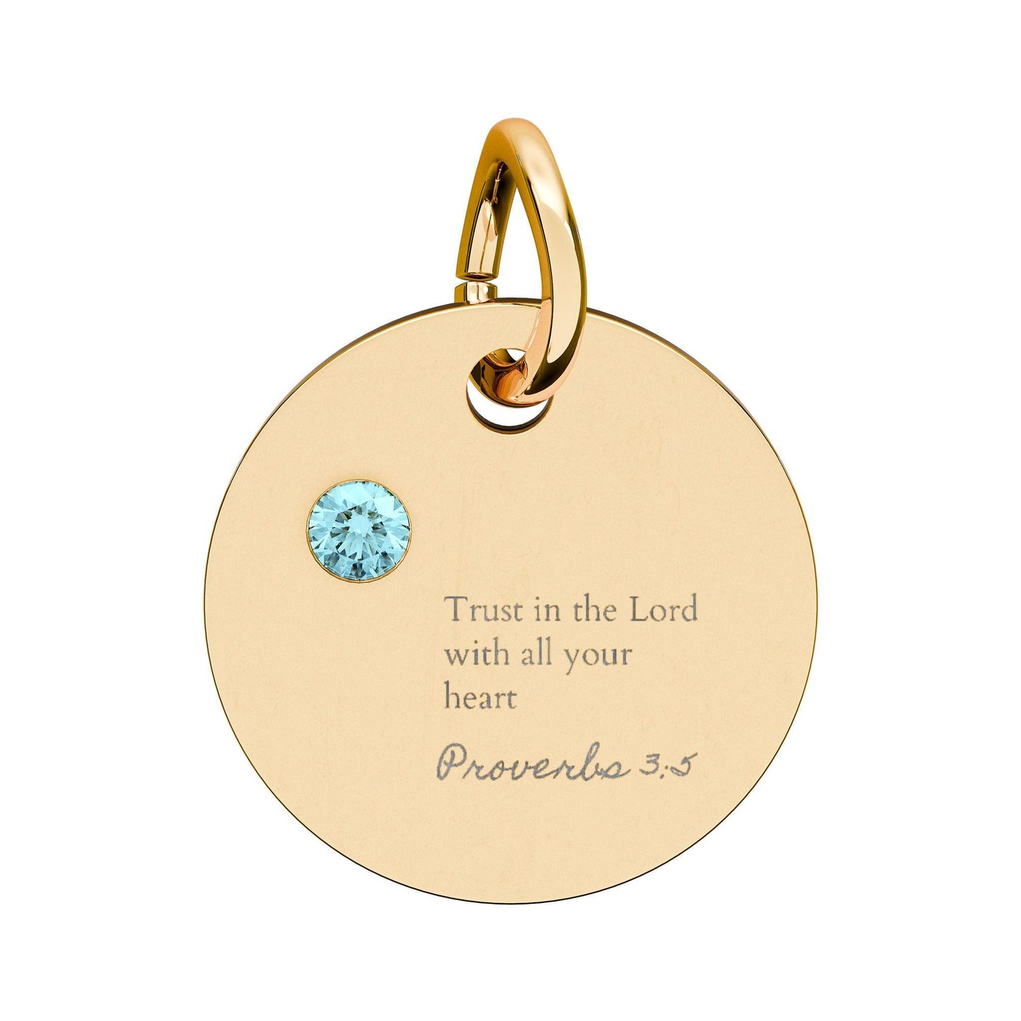 Engraved Bible Verse Charm, Birthstone Pendant, Personalized Christian Gift