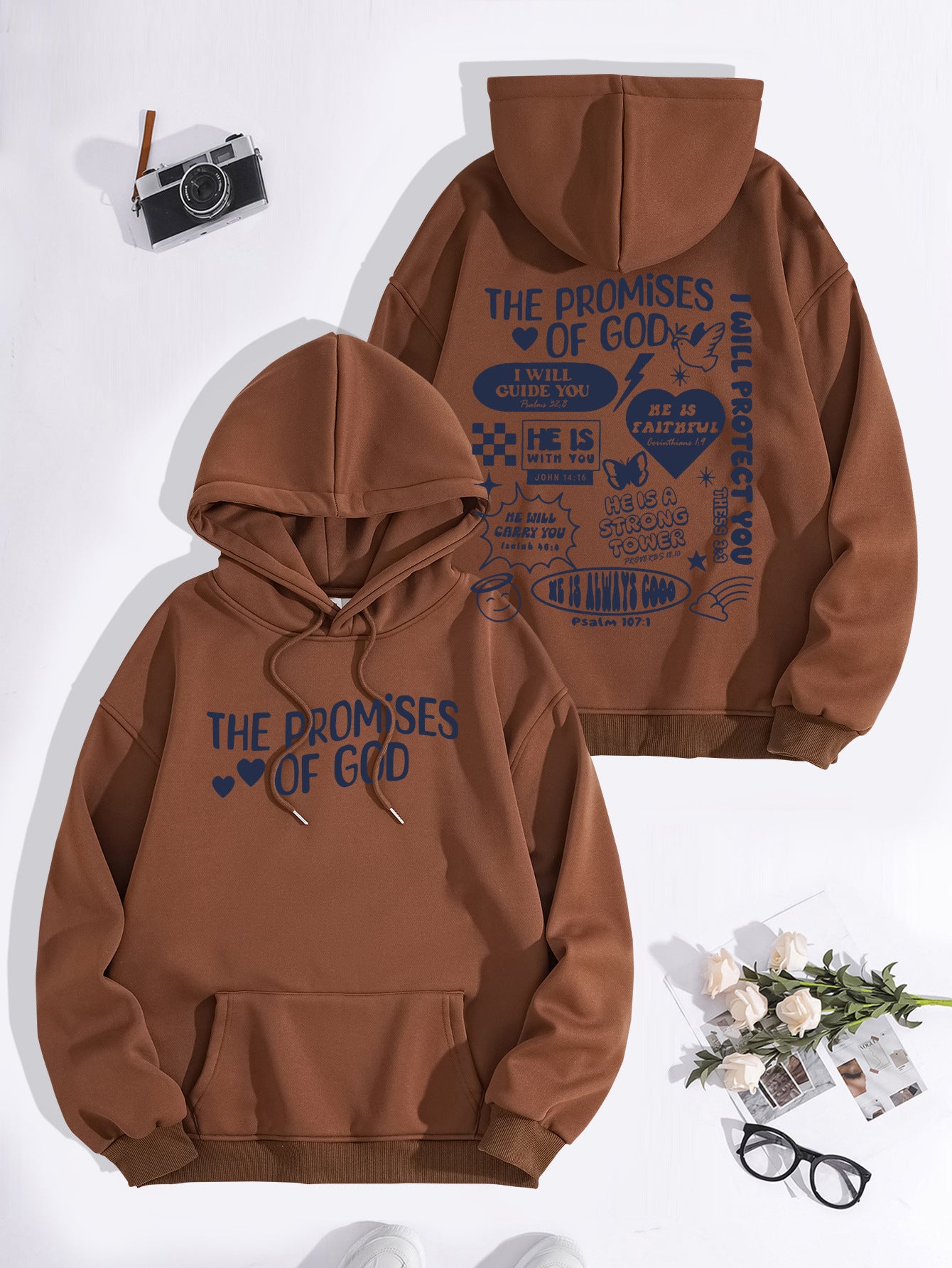 “Promises of God” Hoodie | Women’s Loose Fit Streetwear Pullover | Faith-Inspired Casual Wear