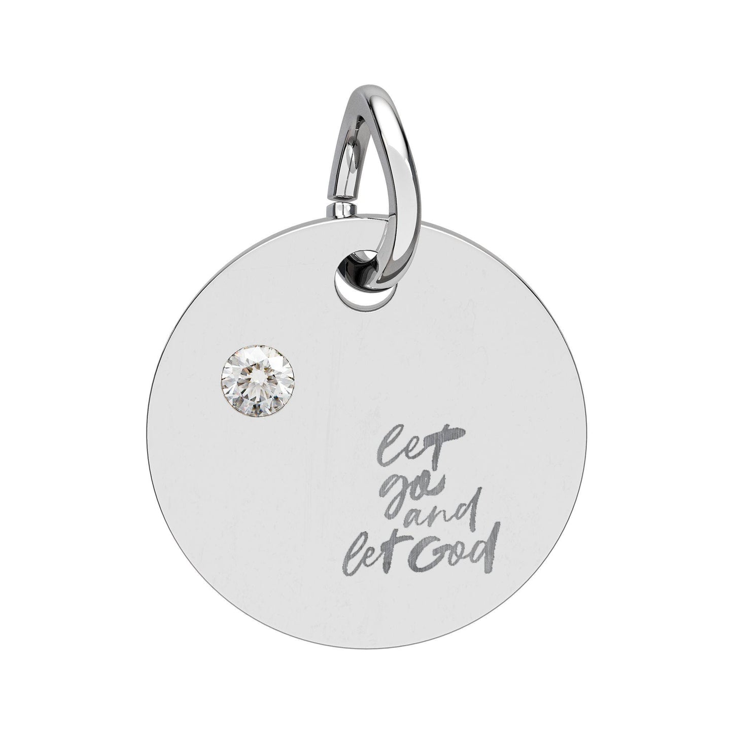 Engraved Christian Charm, Personalized Birthstone Pendant, Faith Gift