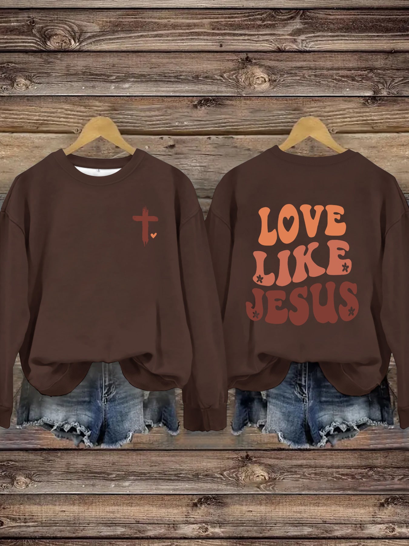 “Love Like Jesus” Printed Crewneck Sweatshirt