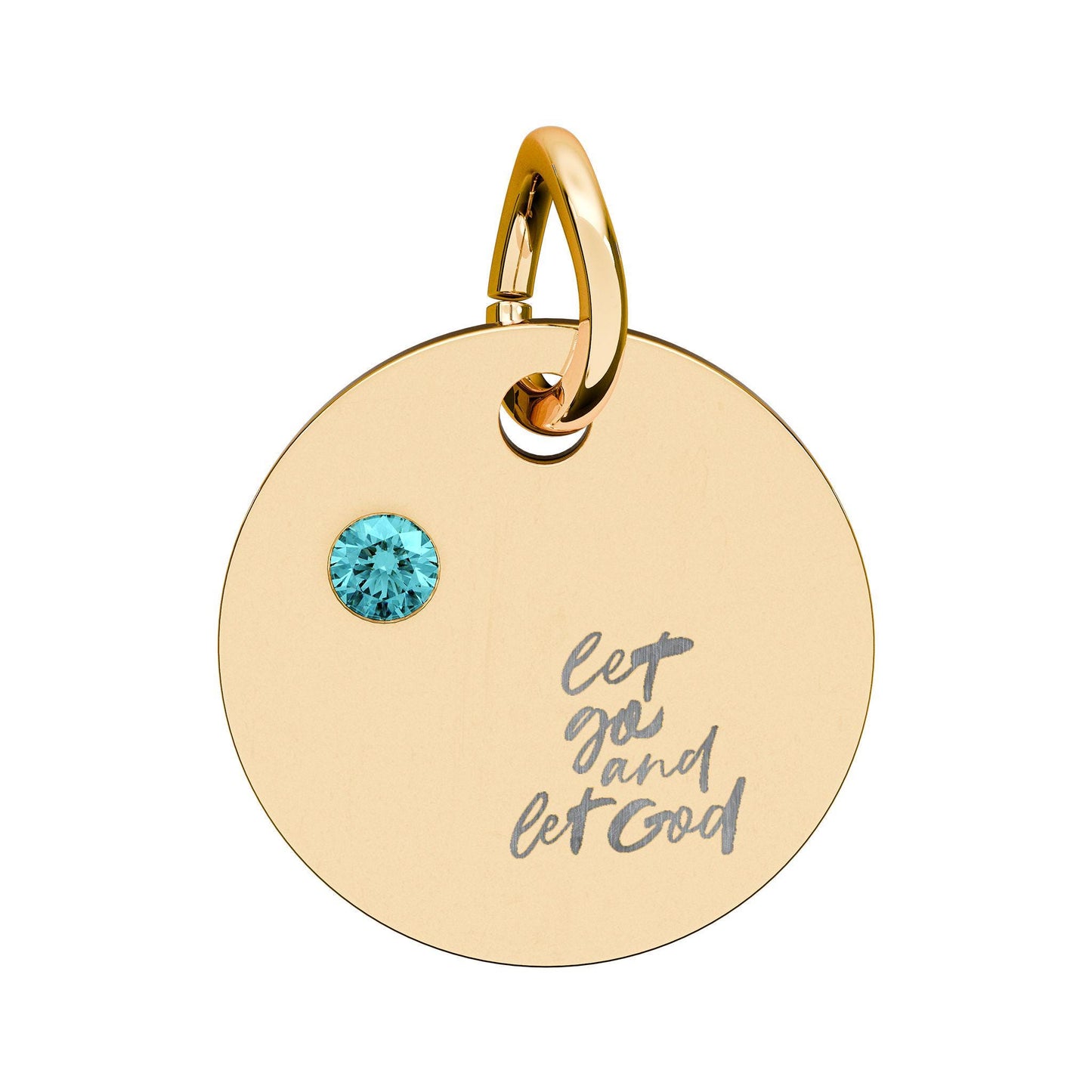 Engraved Christian Charm, Personalized Birthstone Pendant, Faith Gift