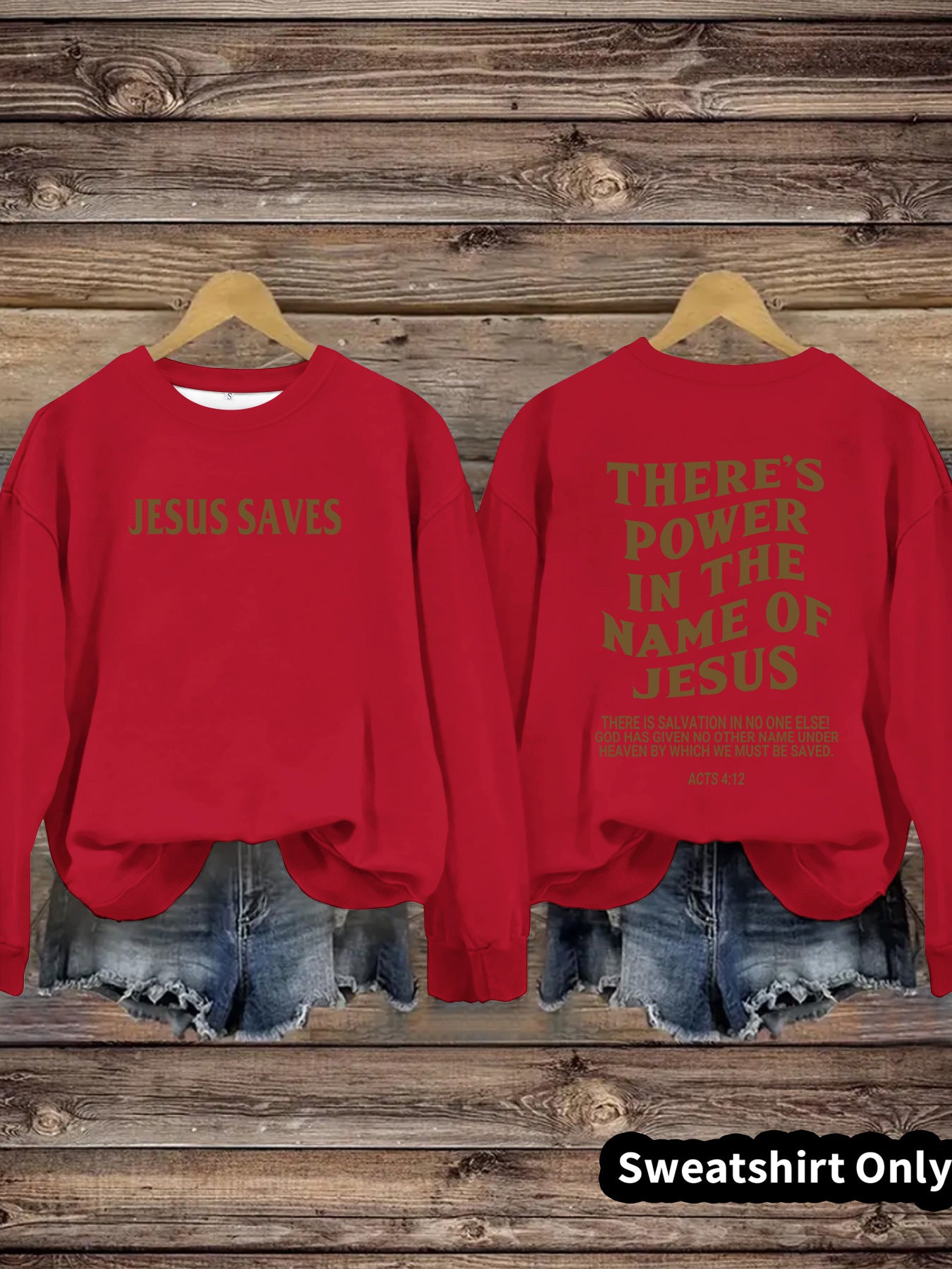 “Jesus Saves” Crewneck Pullover