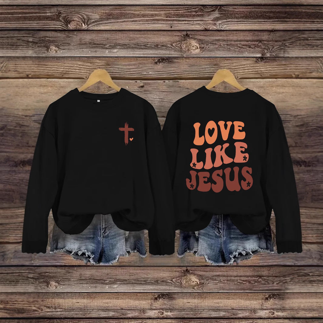 “Love Like Jesus” Printed Crewneck Sweatshirt