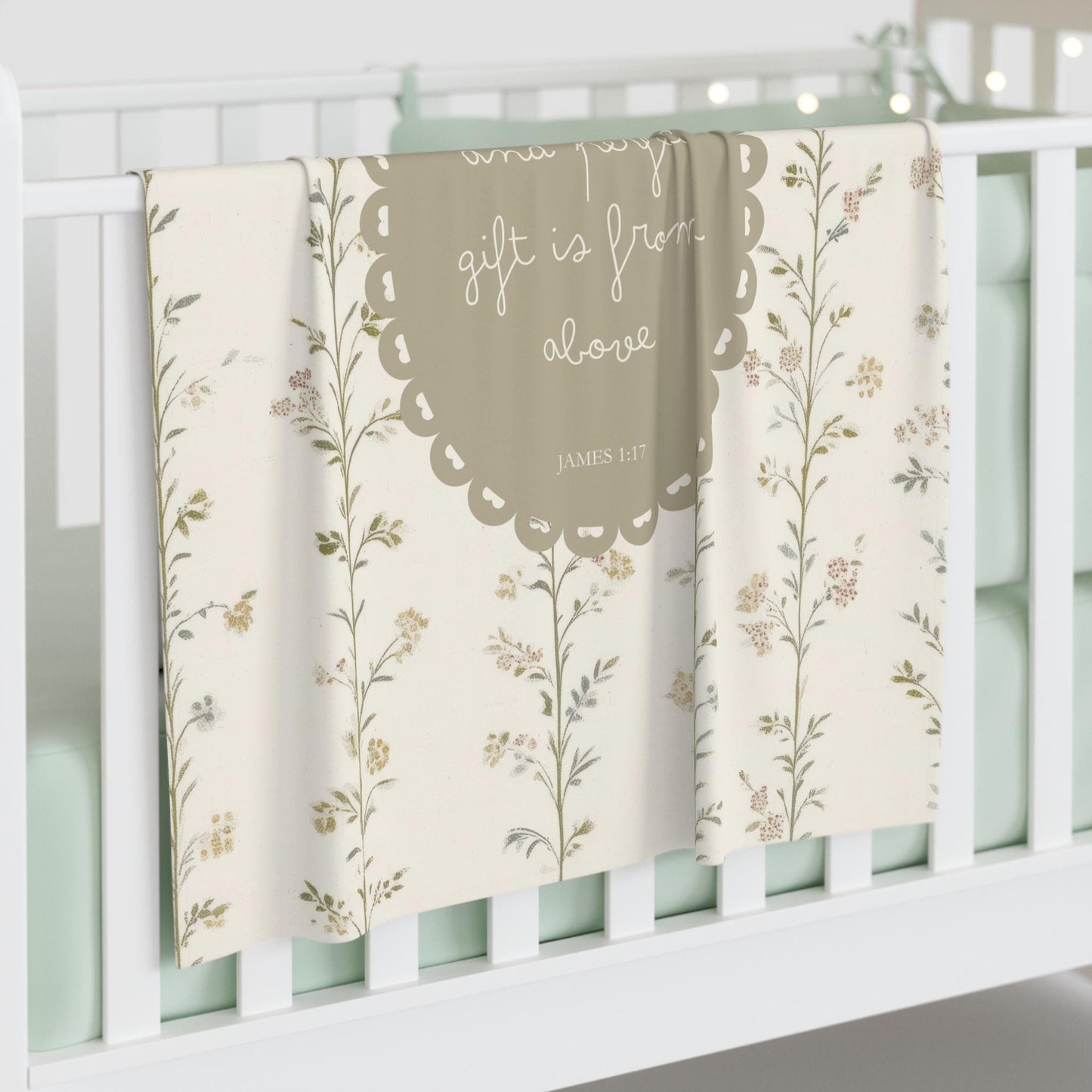 Floral Baby Swaddle Blanket | Vintage Botanical, Scripture Medallion