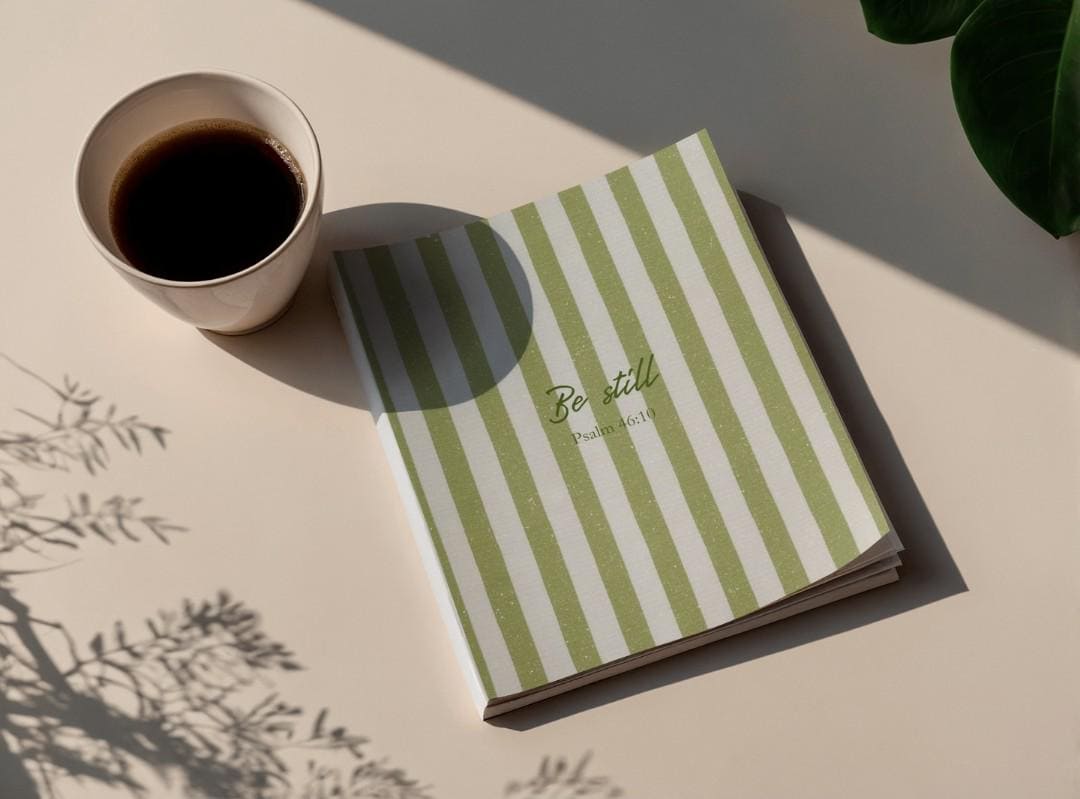 Faith & Self-Care Journal | Olive Green Softcover Notebook | Scripture | Reflection | Mindfulness | Daily Gratitude