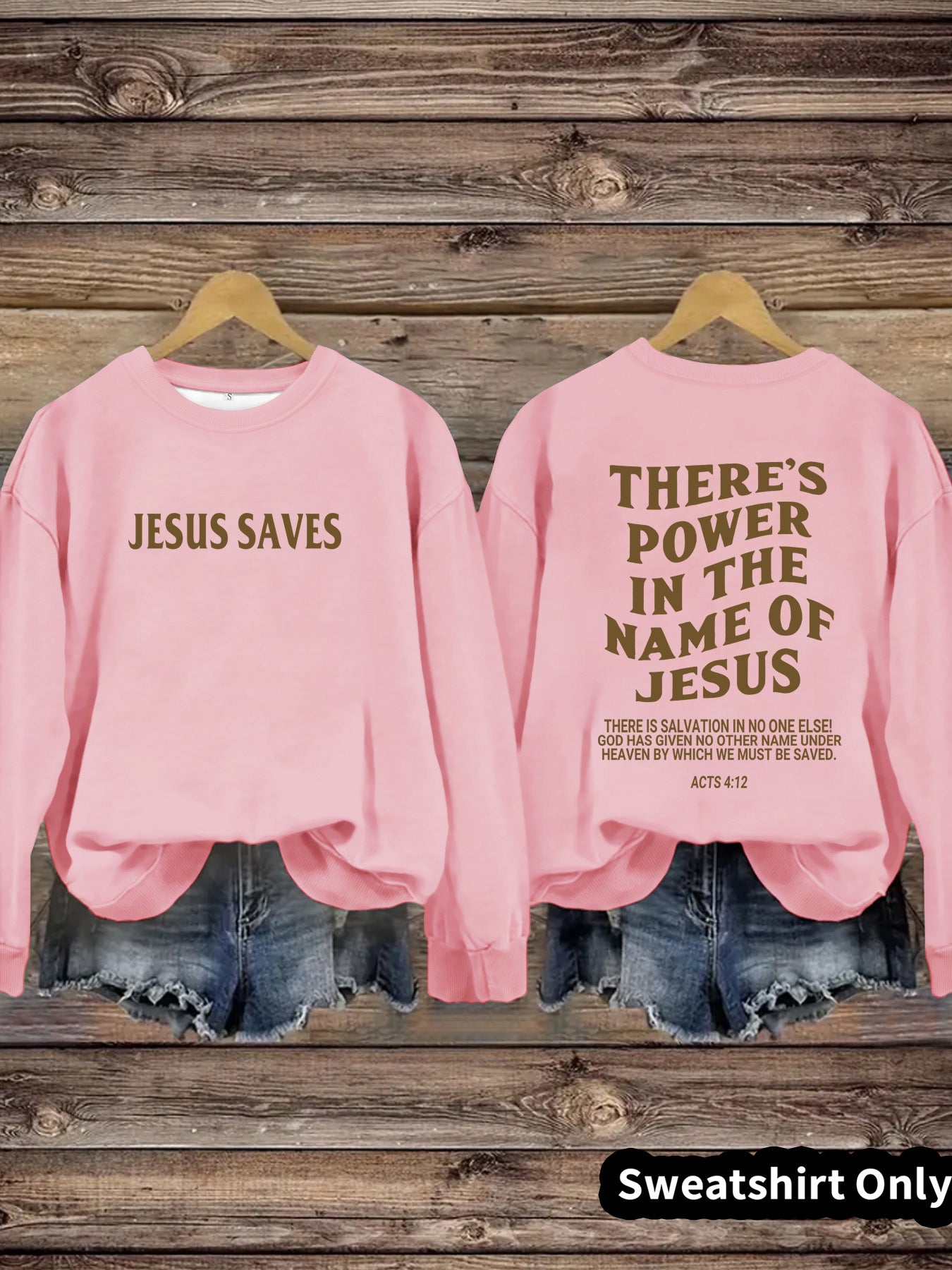 “Jesus Saves” Crewneck Pullover