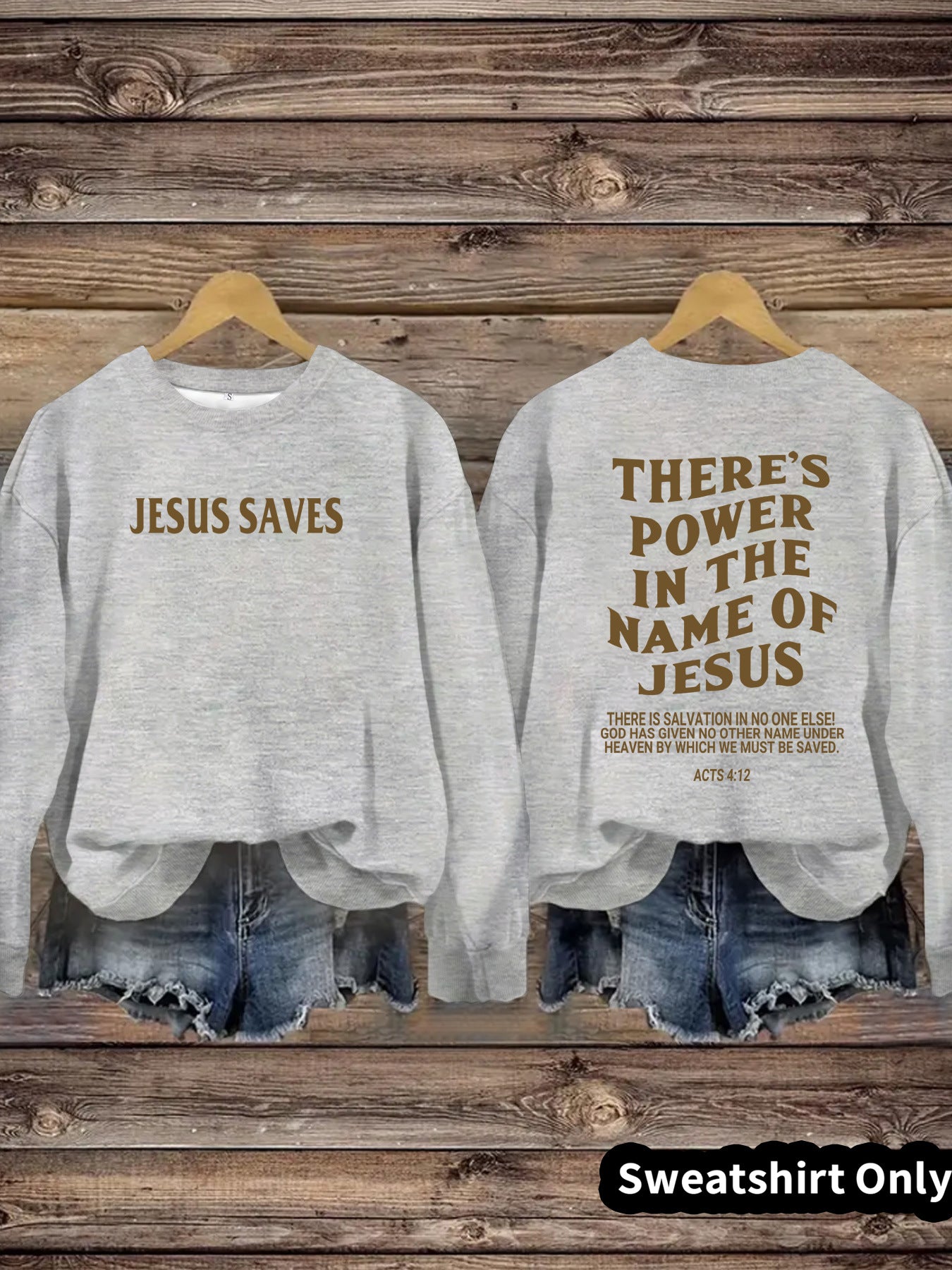 “Jesus Saves” Crewneck Pullover