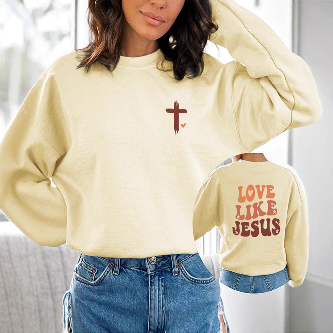 “Love Like Jesus” Printed Crewneck Sweatshirt