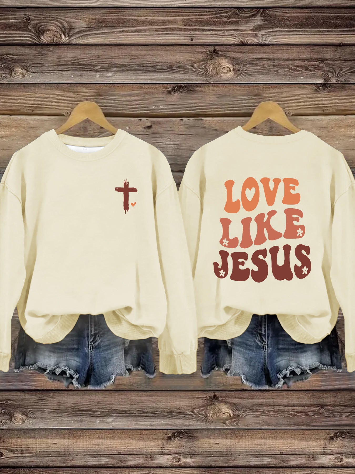 “Love Like Jesus” Printed Crewneck Sweatshirt
