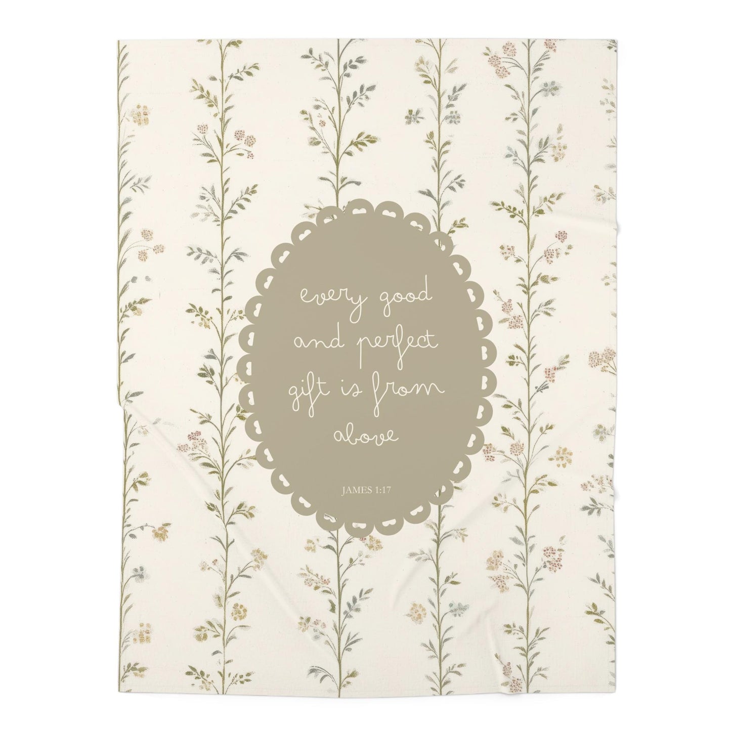 Floral Baby Swaddle Blanket | Vintage Botanical, Scripture Medallion