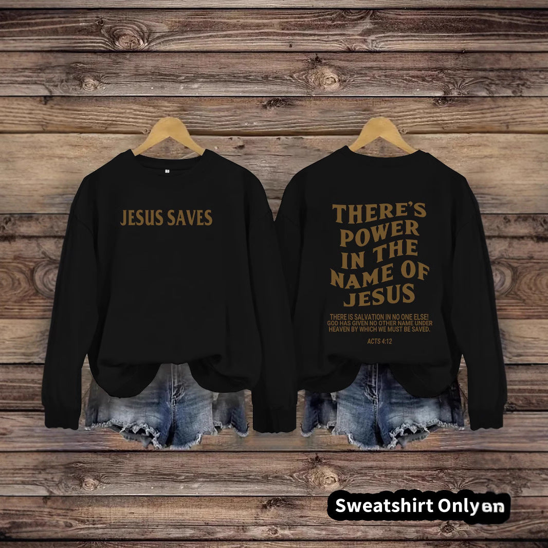 “Jesus Saves” Crewneck Pullover