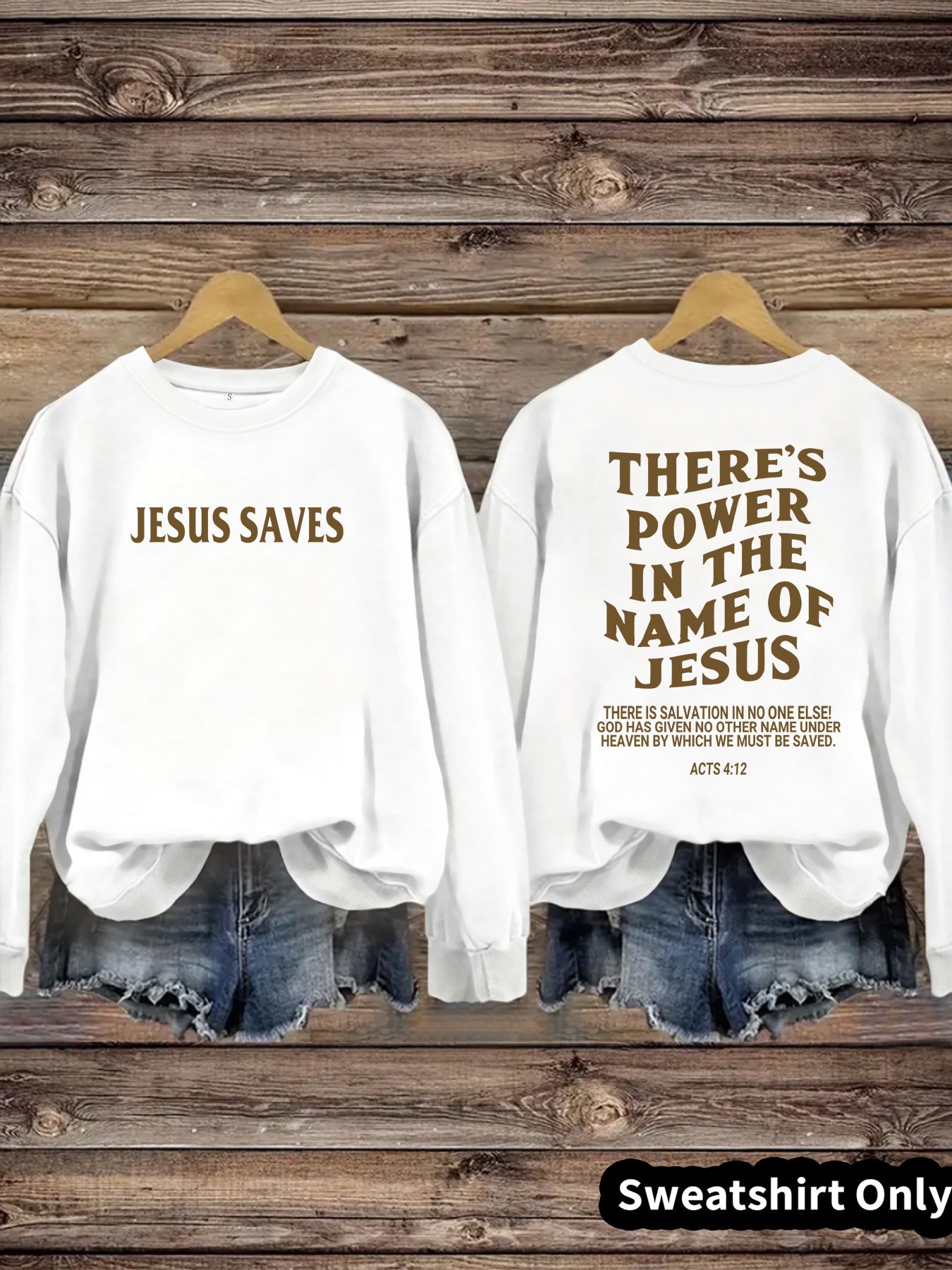 “Jesus Saves” Crewneck Pullover