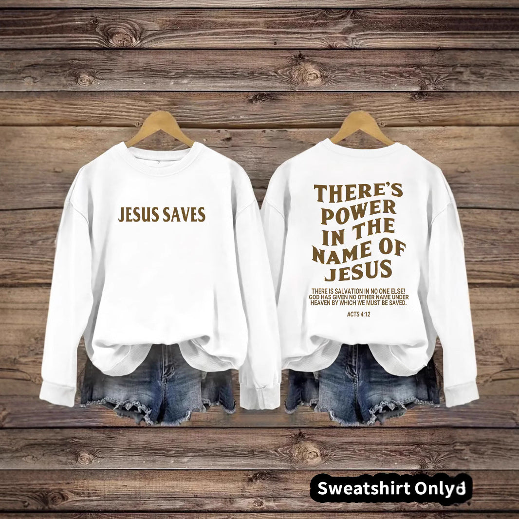 “Jesus Saves” Crewneck Pullover