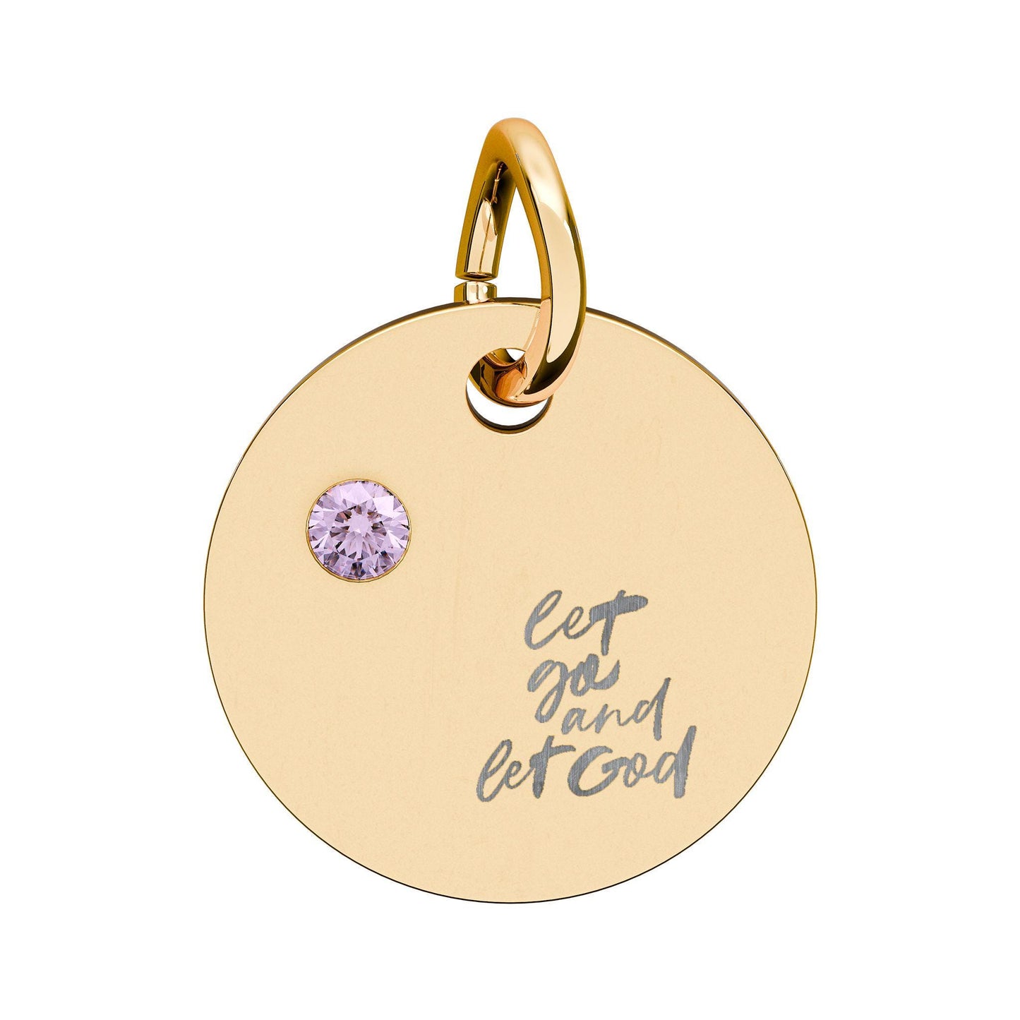 Engraved Christian Charm, Personalized Birthstone Pendant, Faith Gift