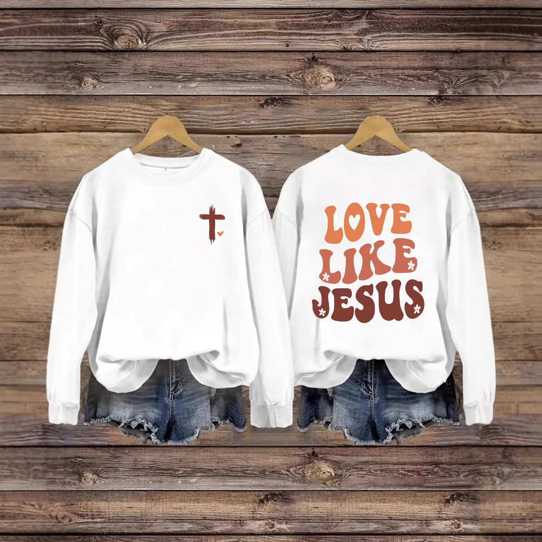 “Love Like Jesus” Printed Crewneck Sweatshirt