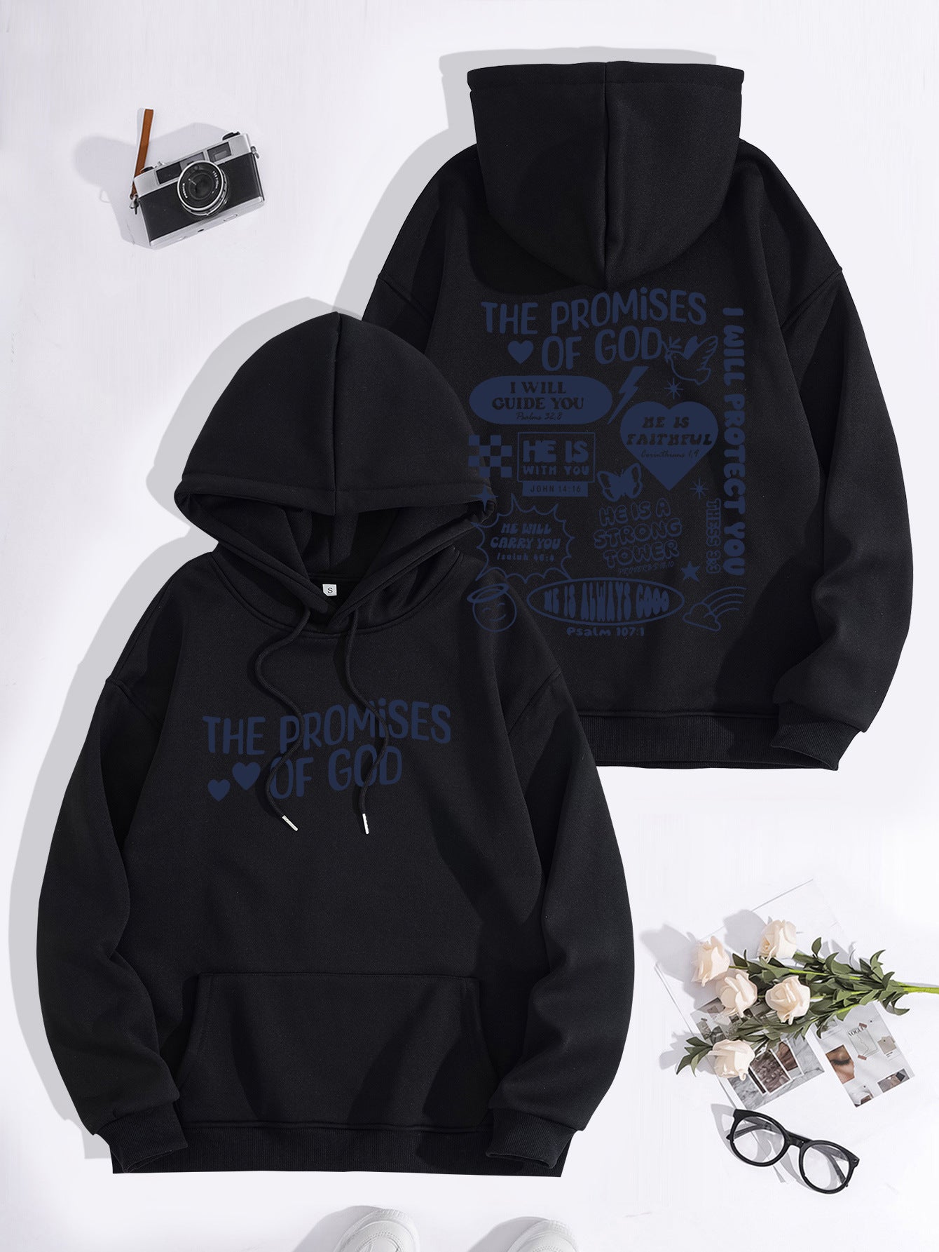“Promises of God” Hoodie | Women’s Loose Fit Streetwear Pullover | Faith-Inspired Casual Wear