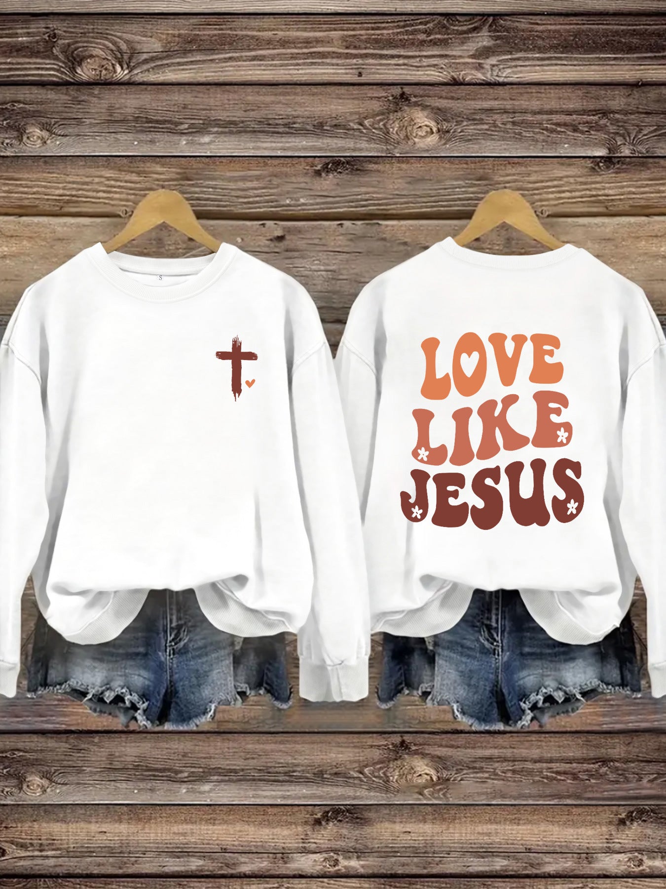 “Love Like Jesus” Printed Crewneck Sweatshirt