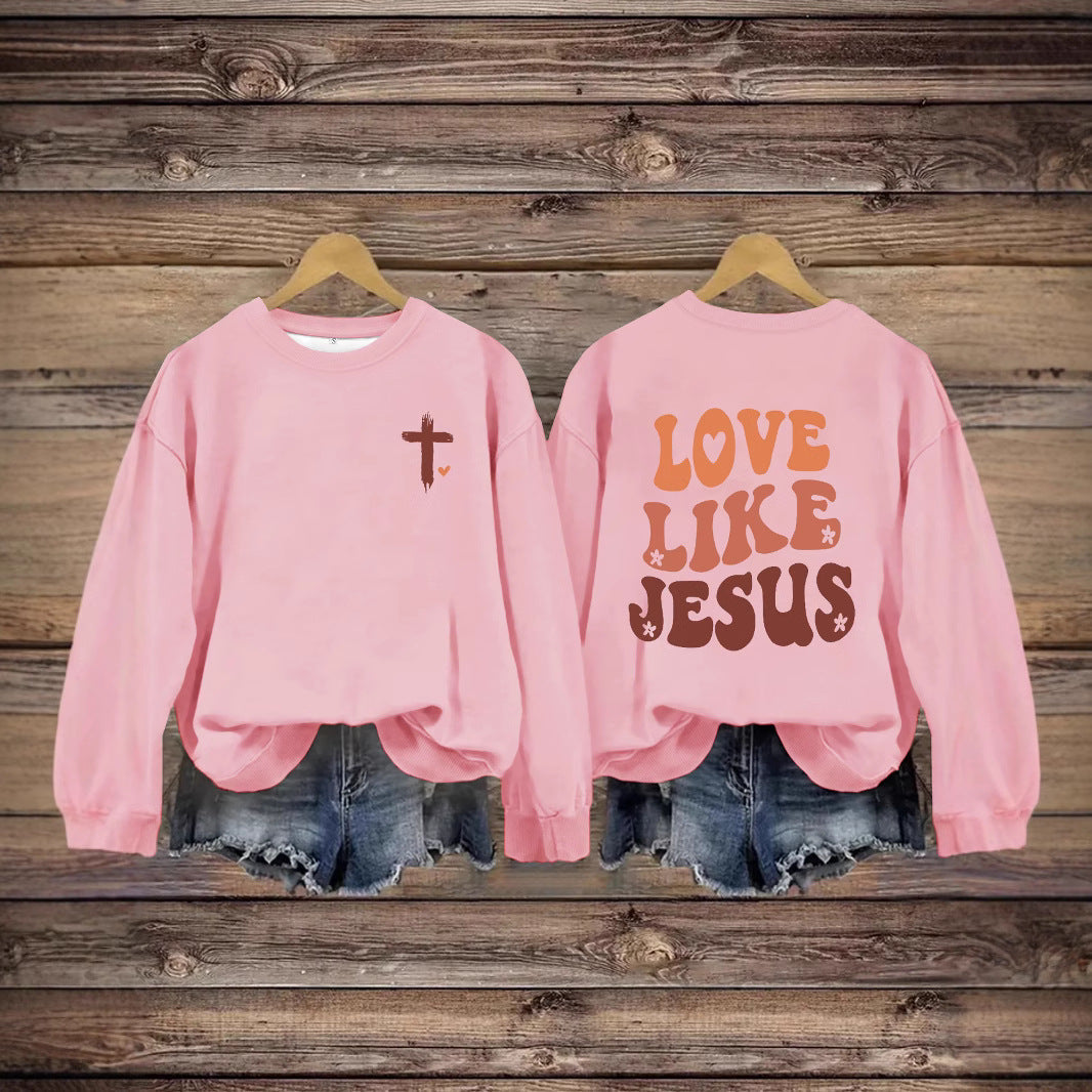 “Love Like Jesus” Printed Crewneck Sweatshirt
