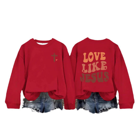 “Love Like Jesus” Printed Crewneck Sweatshirt