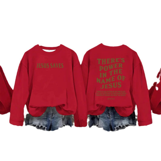 “Jesus Saves” Crewneck Pullover