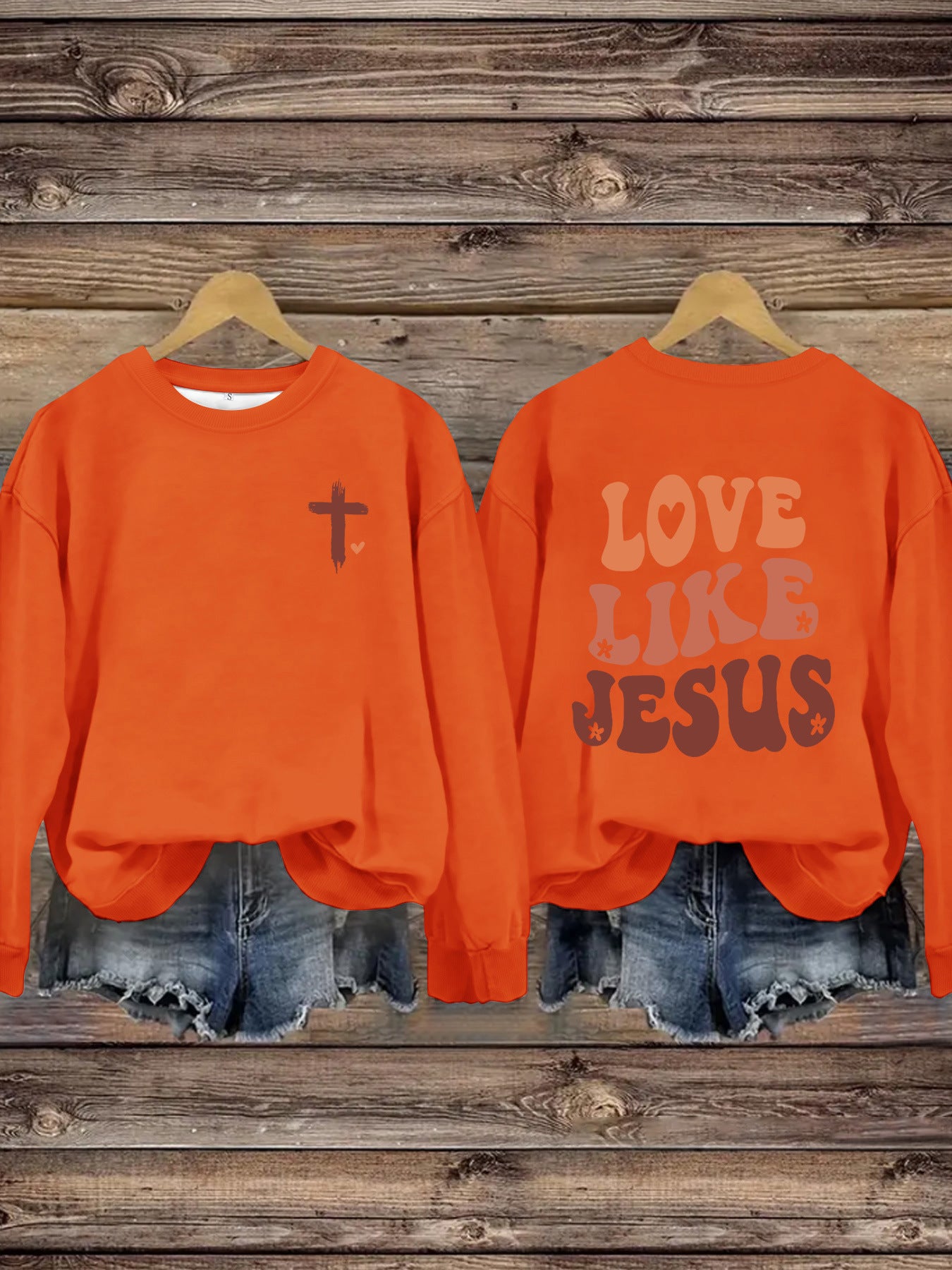 “Love Like Jesus” Printed Crewneck Sweatshirt