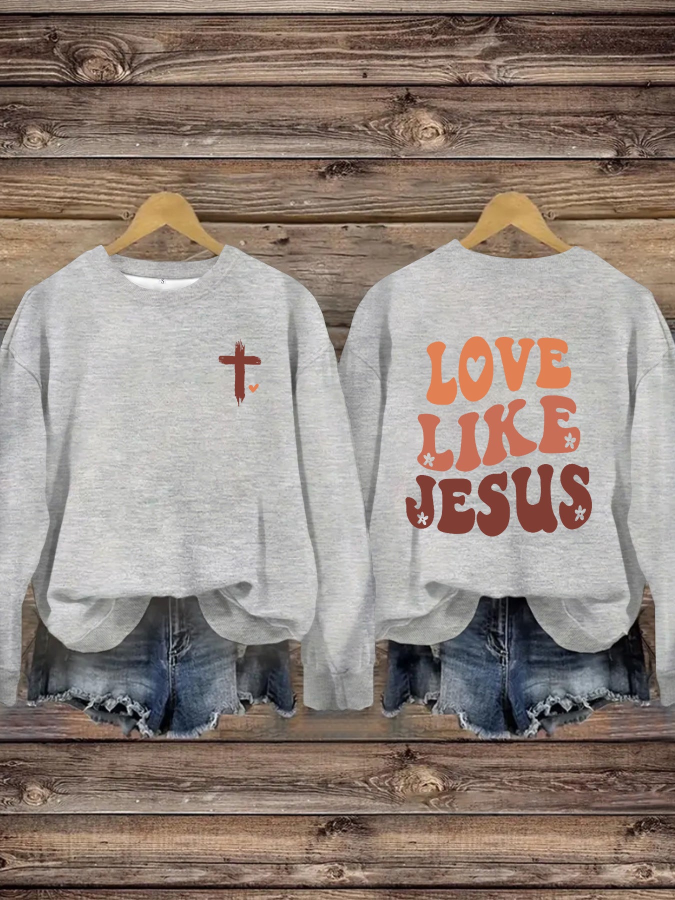 “Love Like Jesus” Printed Crewneck Sweatshirt