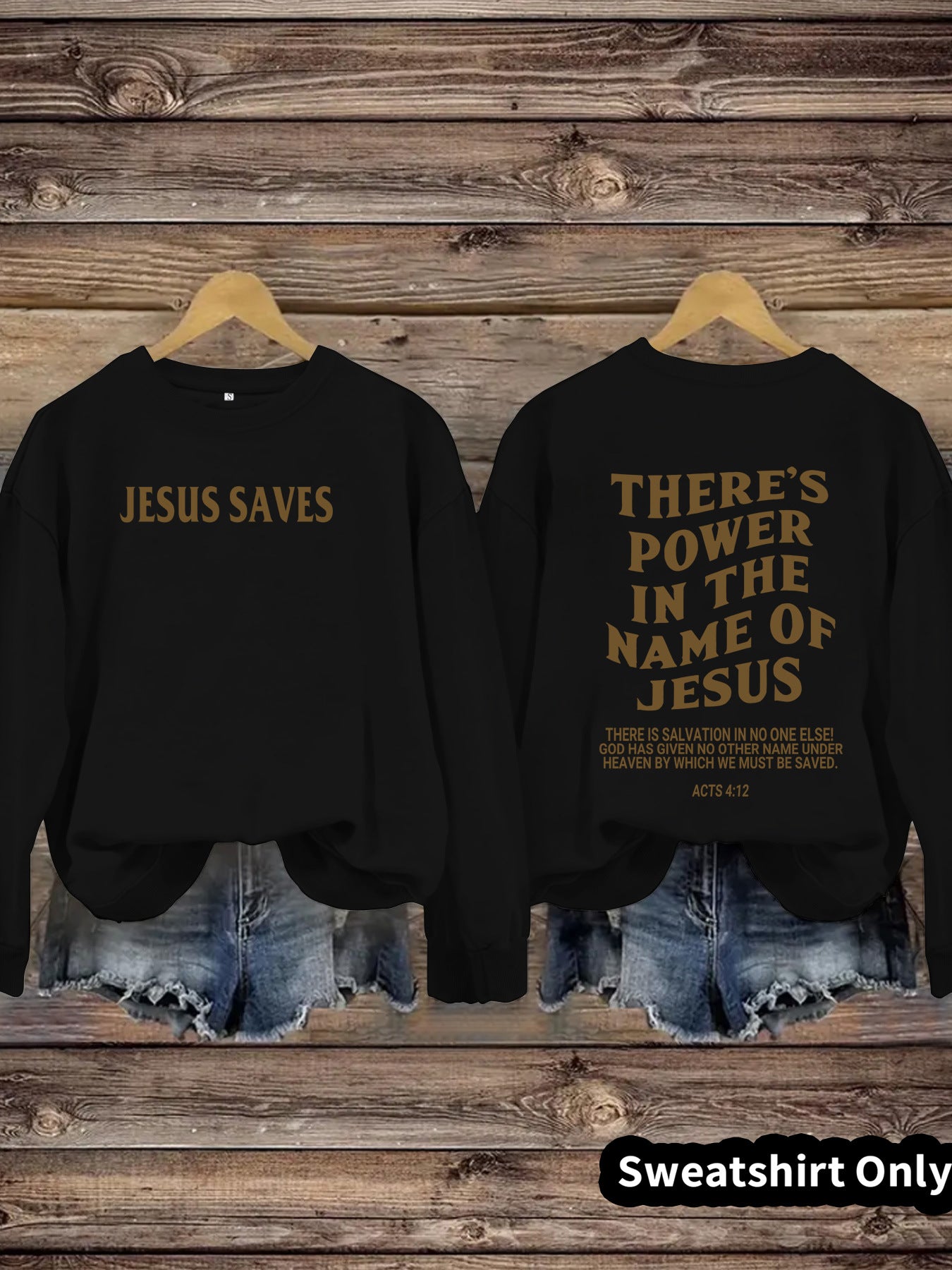 “Jesus Saves” Crewneck Pullover