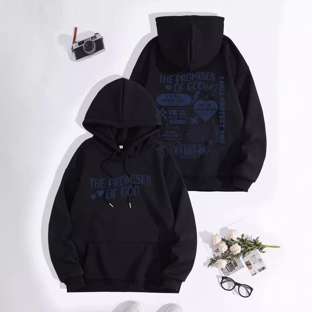 “Promises of God” Hoodie | Women’s Loose Fit Streetwear Pullover | Faith-Inspired Casual Wear