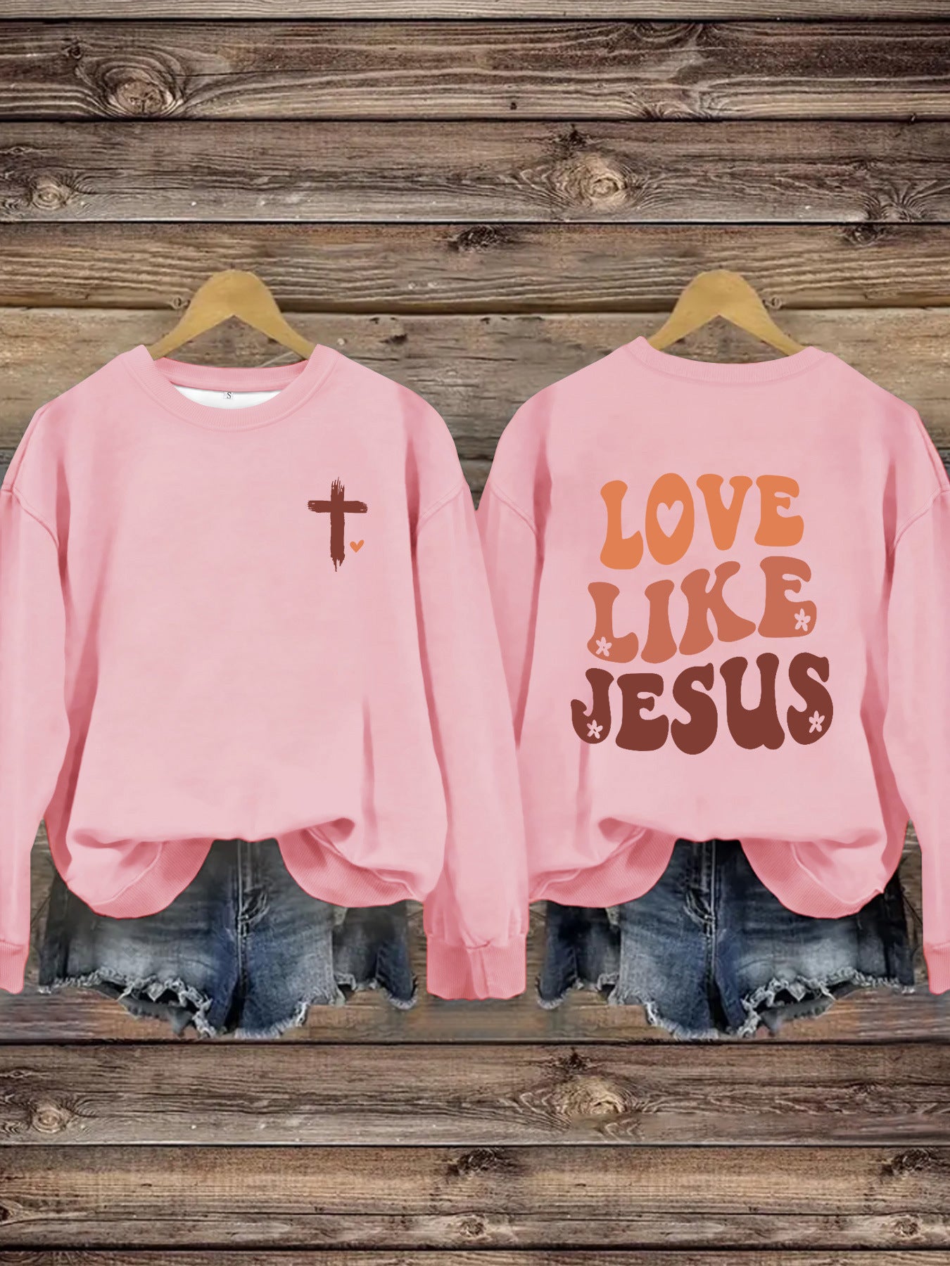 “Love Like Jesus” Printed Crewneck Sweatshirt