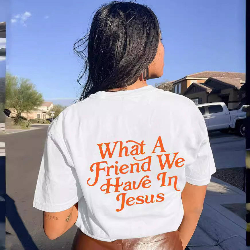 “Oh What a Friend We Have in Jesus” T-Shirt | Short Sleeve Crew Neck, Faith-Inspired Tee