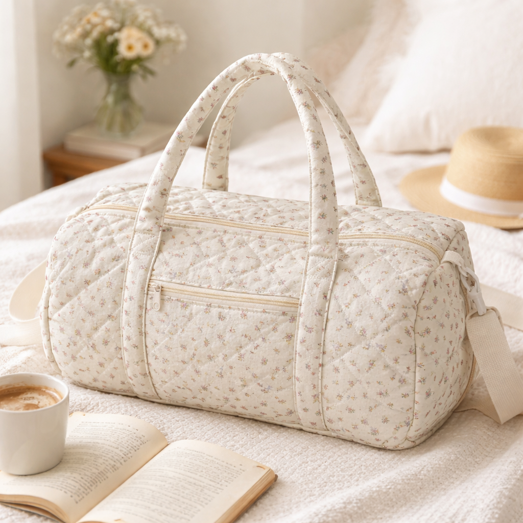 Heirloom Meadow Quilted Weekender Bag
