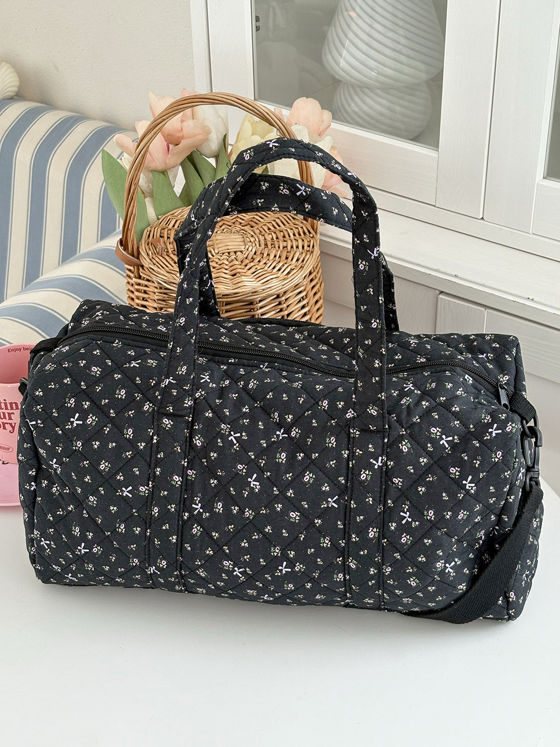 Heirloom Meadow Quilted Weekender Bag