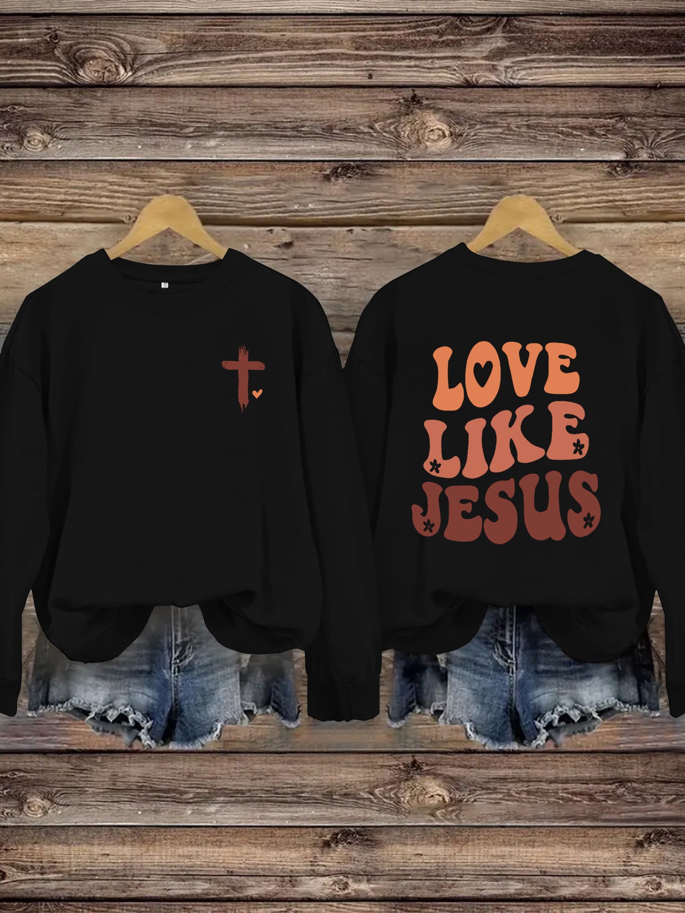 “Love Like Jesus” Printed Crewneck Sweatshirt