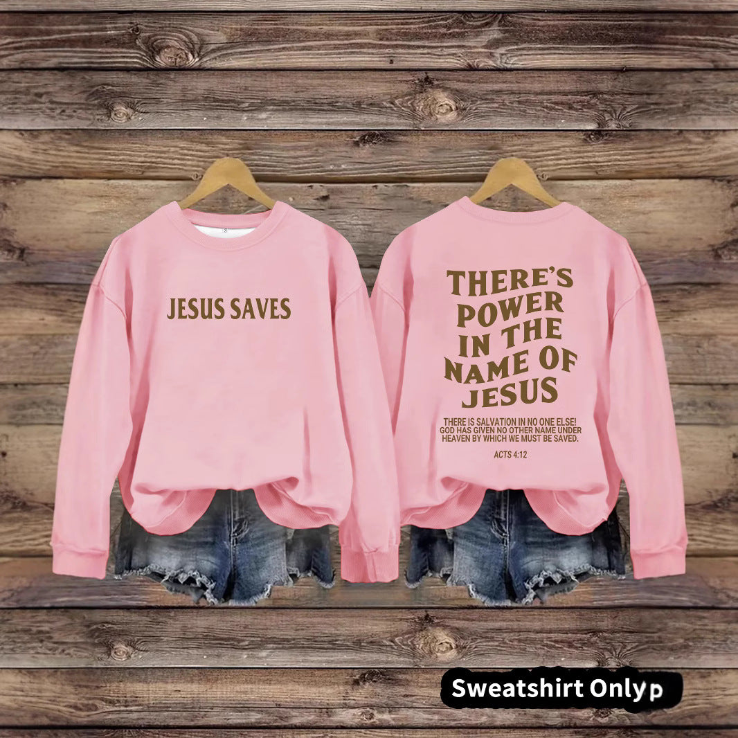 “Jesus Saves” Crewneck Pullover