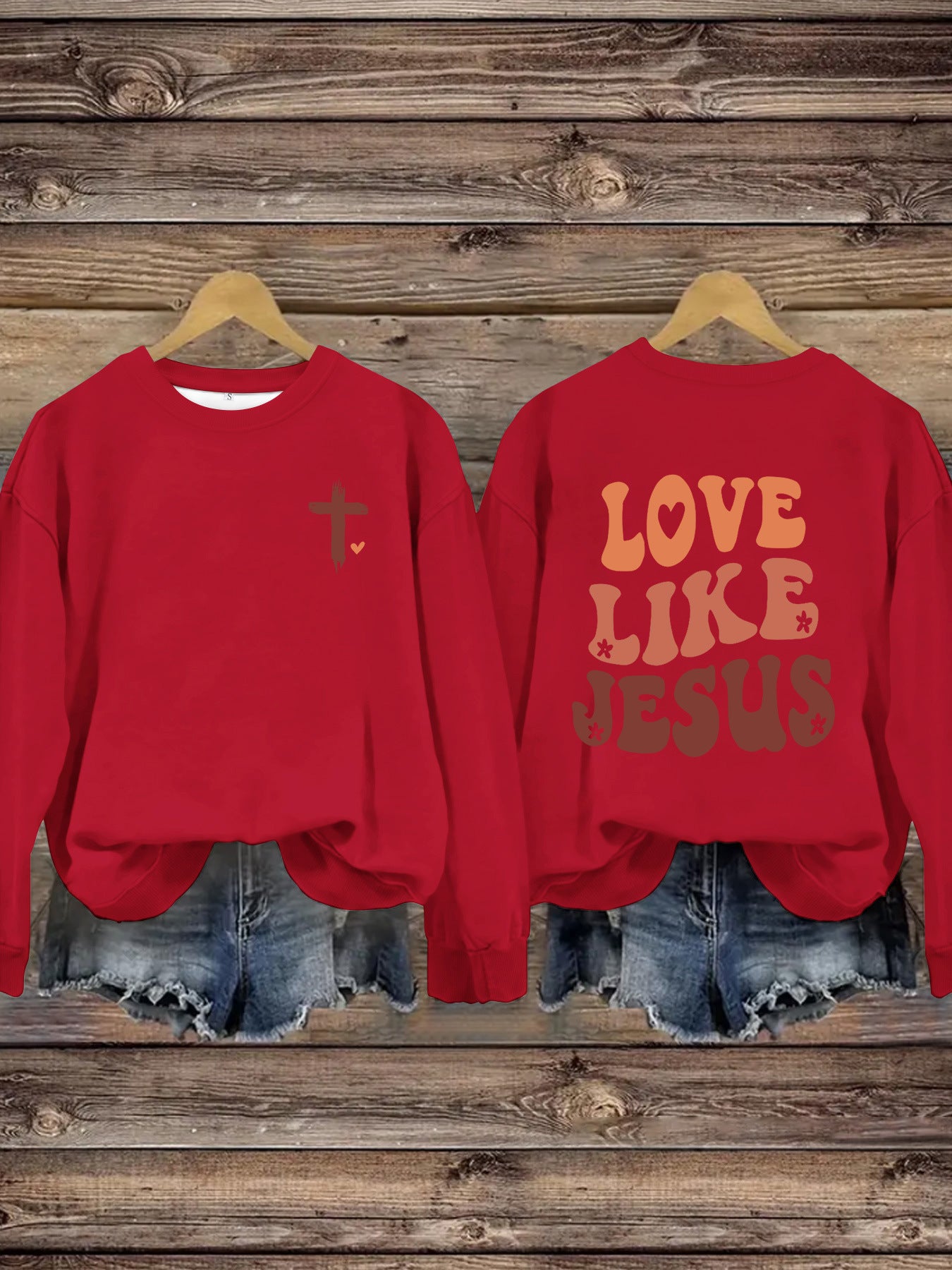 “Love Like Jesus” Printed Crewneck Sweatshirt