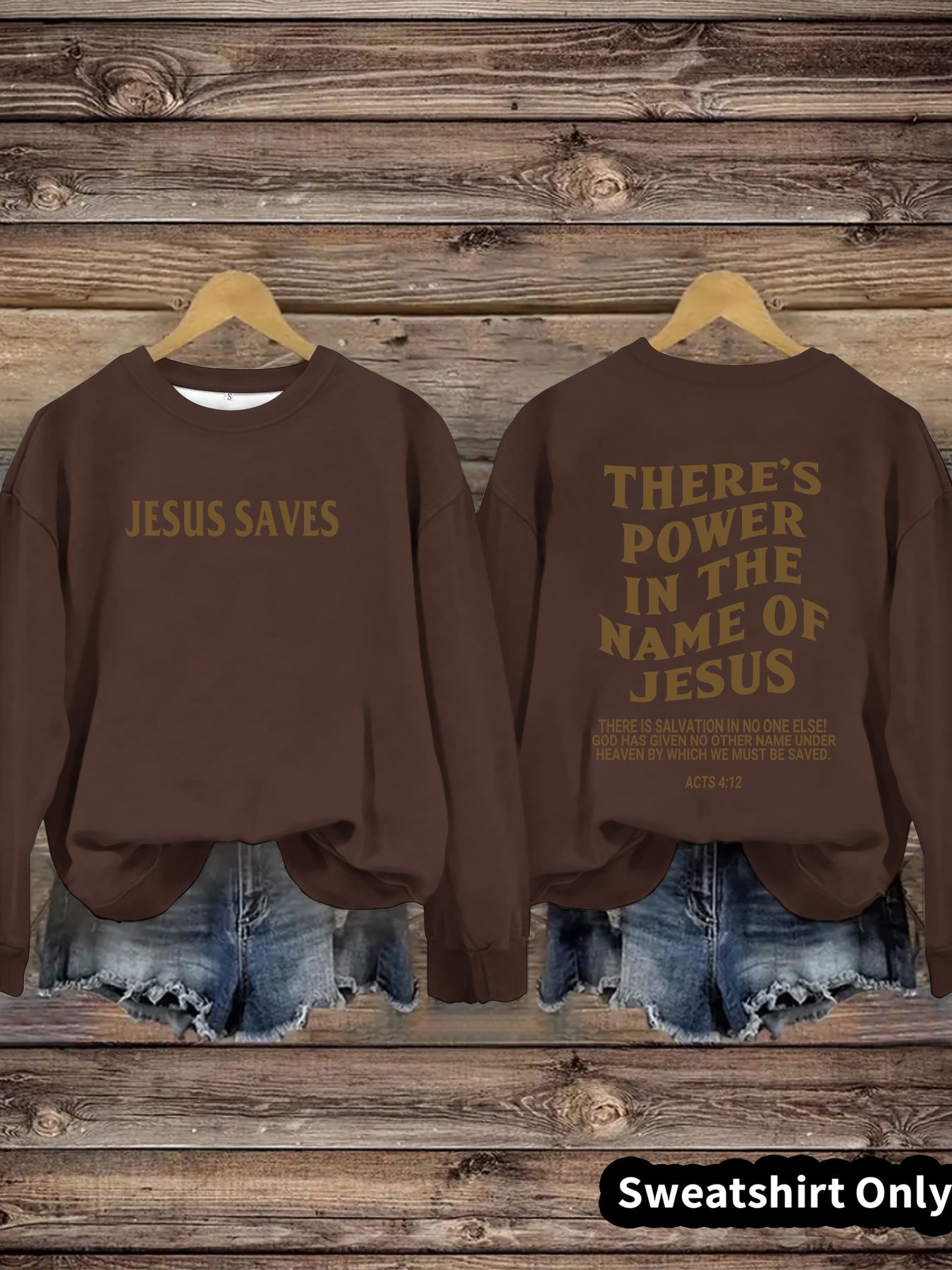 “Jesus Saves” Crewneck Pullover