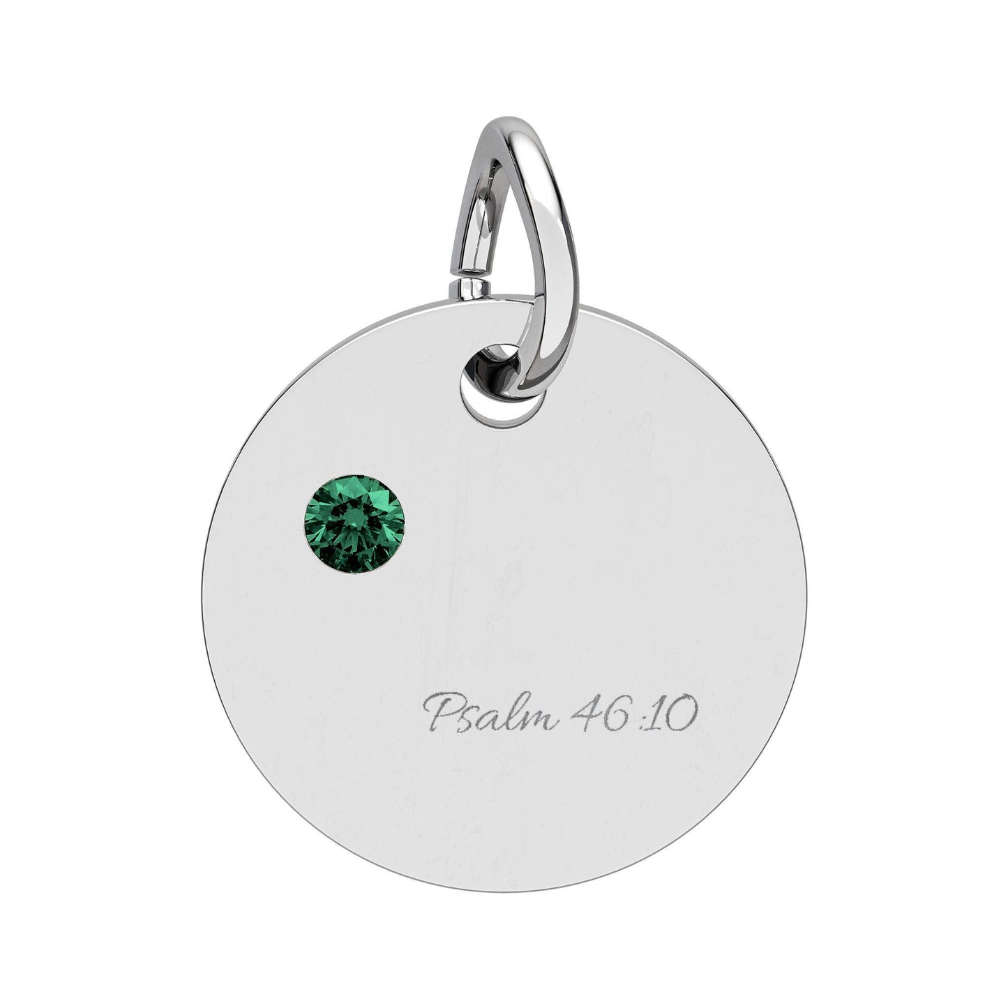 Engraved Bible Verse Charm, Birthstone Pendant, Personalized Christian Gift