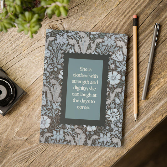 Proverbs 31:25 Journal | Christian Scripture Notebook, Gratitude Gift