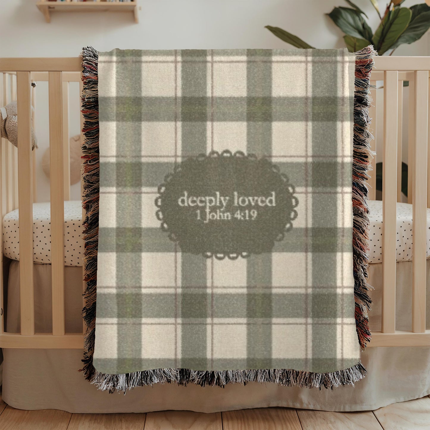 Personalized Christian Baby Blanket | Woven Bible Verse Throw