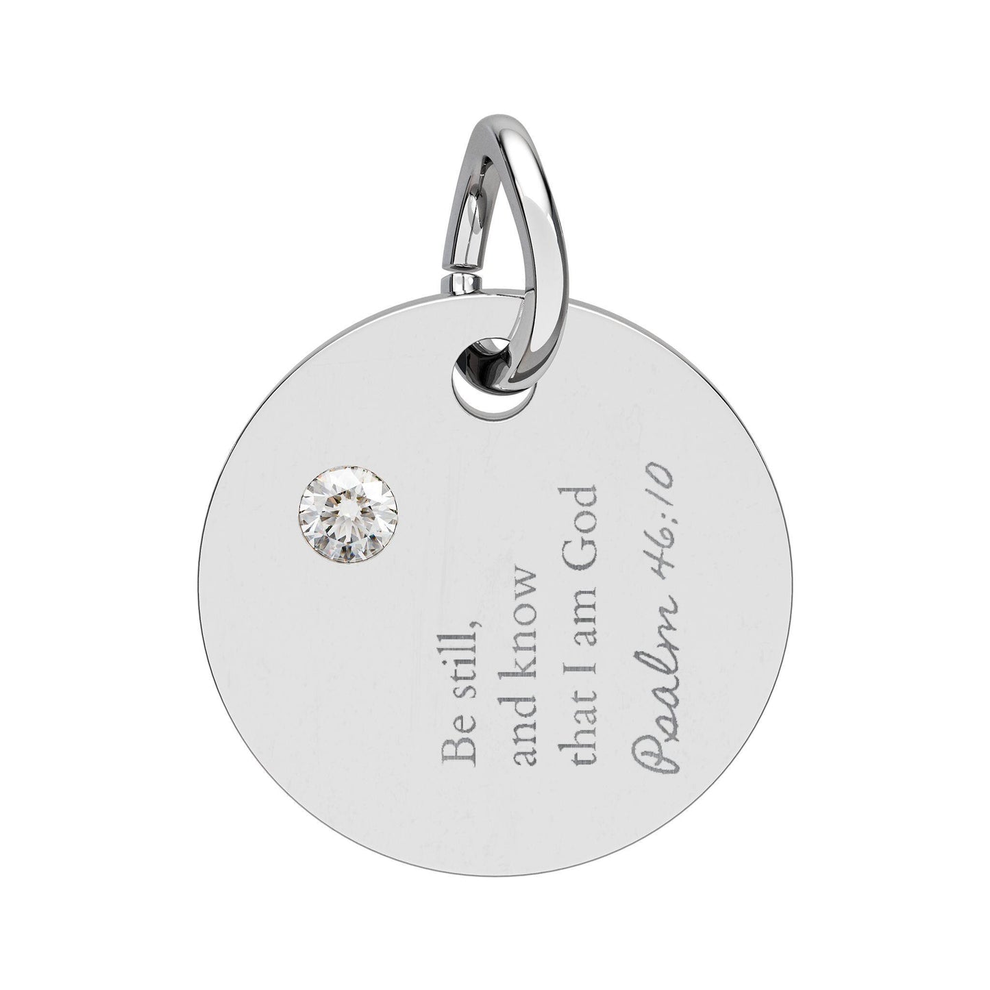 Engraved Bible Verse Charm, Birthstone Pendant, Personalized Christian Gift