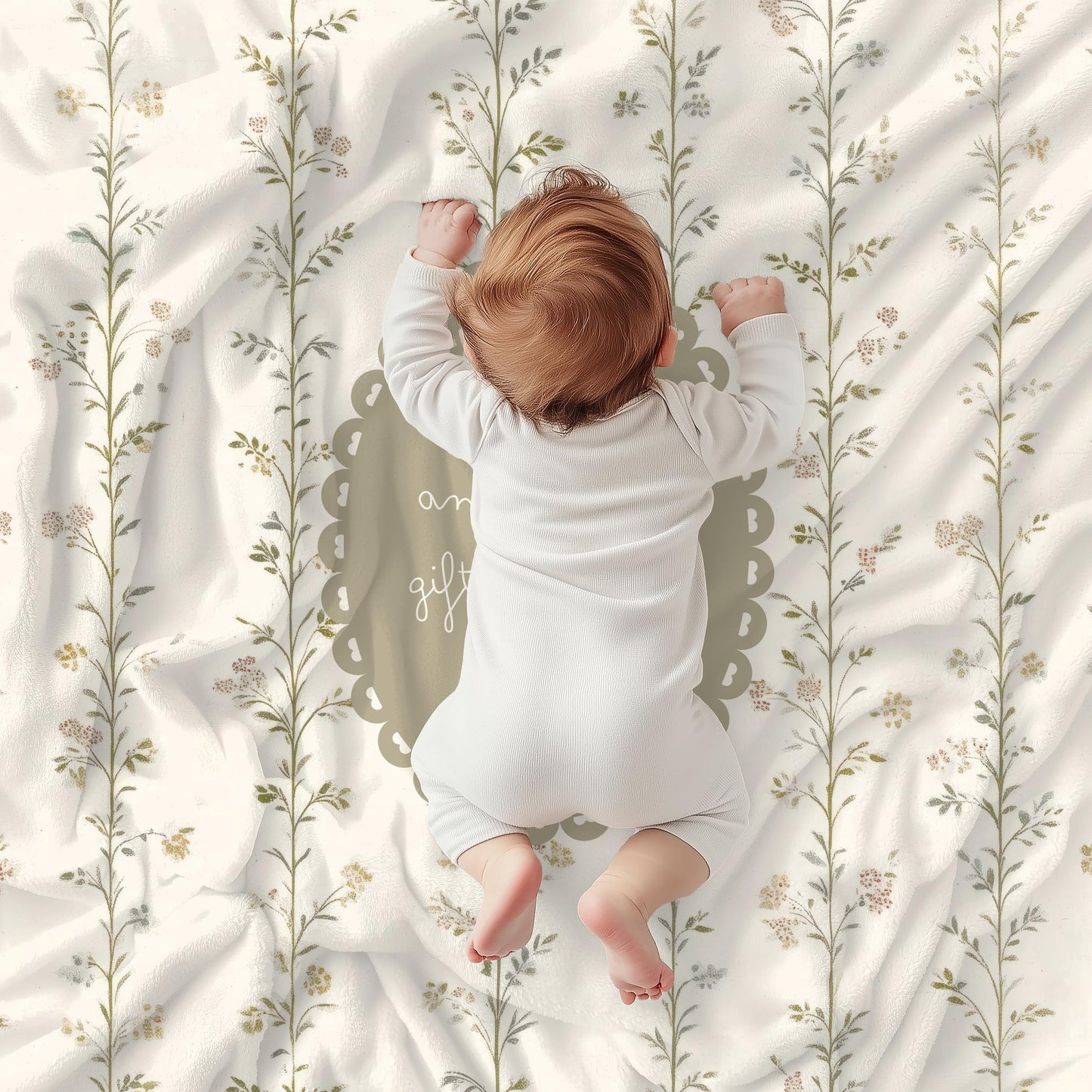 Floral Baby Swaddle Blanket | Vintage Botanical, Scripture Medallion