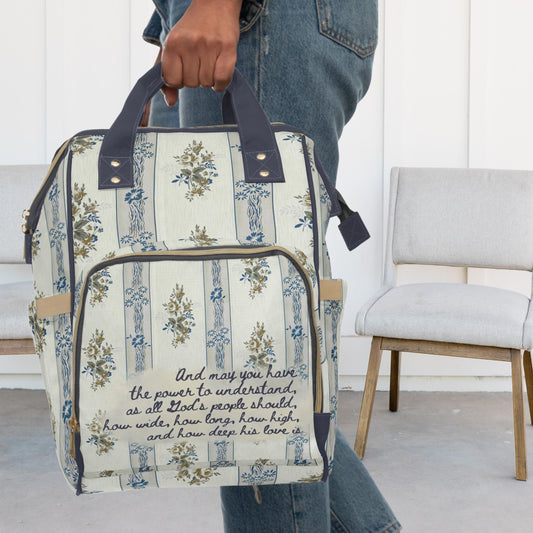 Floral Christian Baby Diaper Bag | Blessed Mom Tote