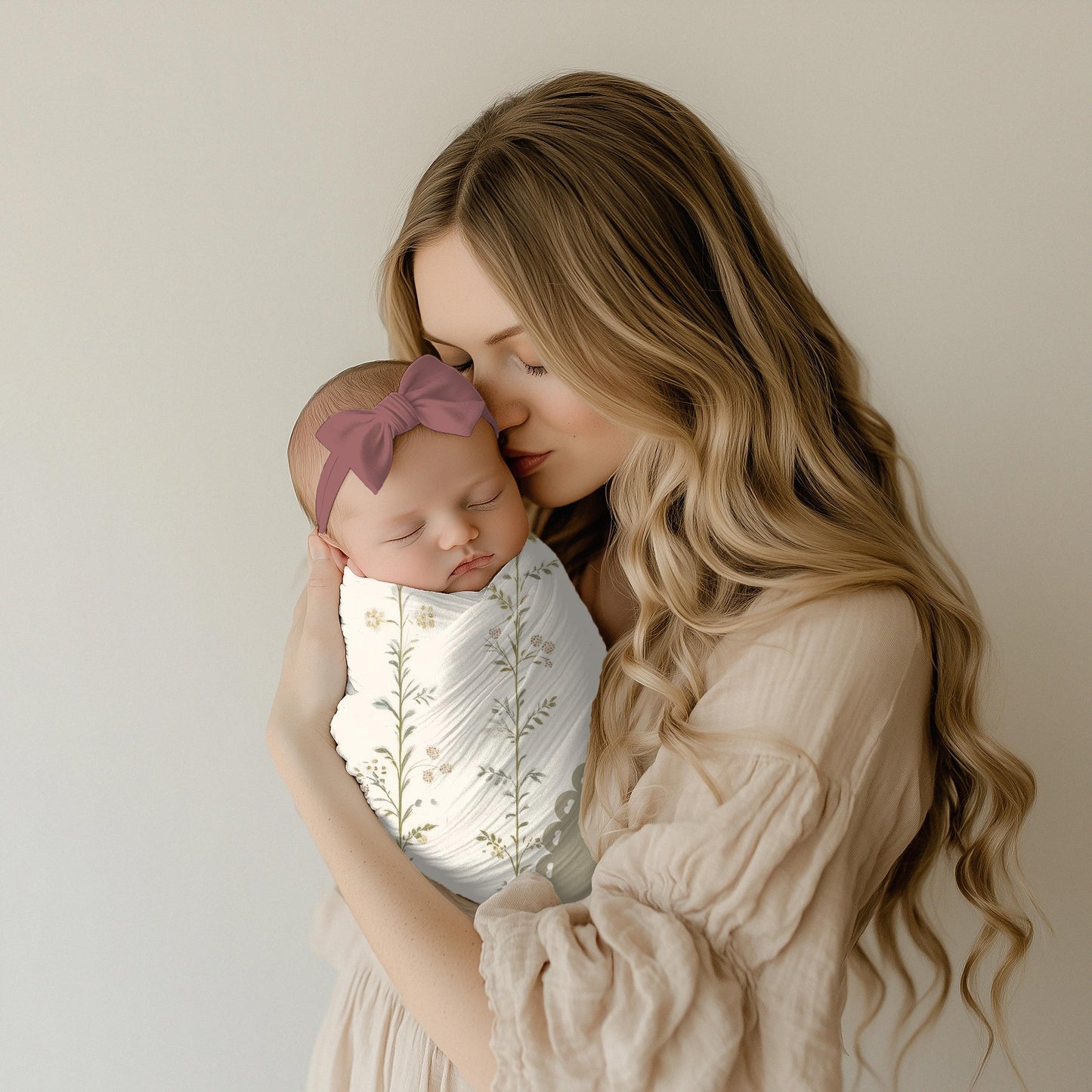 Floral Baby Swaddle Blanket | Vintage Botanical, Scripture Medallion