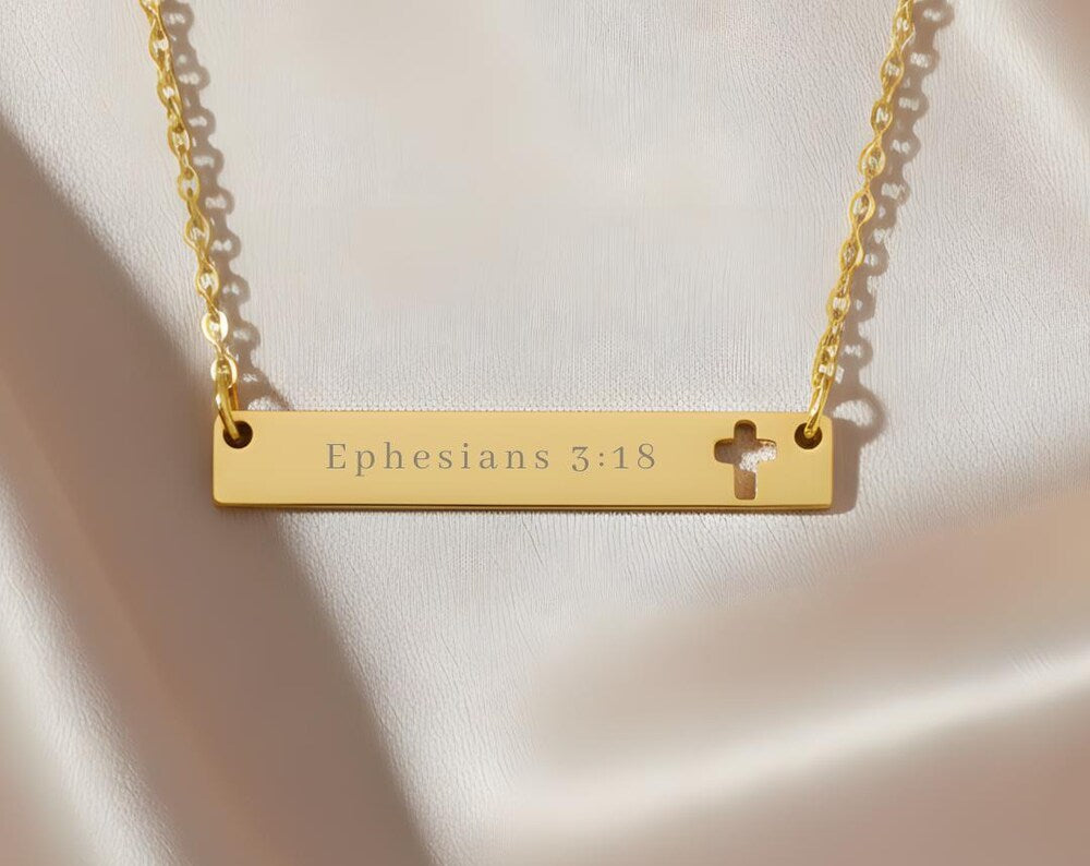 Ephesians 3:18 Cross Bar Necklace